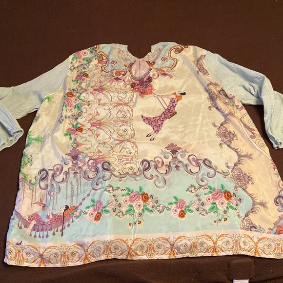 Johnny Was‎ VIVIANA EFFORTLESS SCARF BLOUSE Size Medium (see Measurements) - Picture 6 of 14